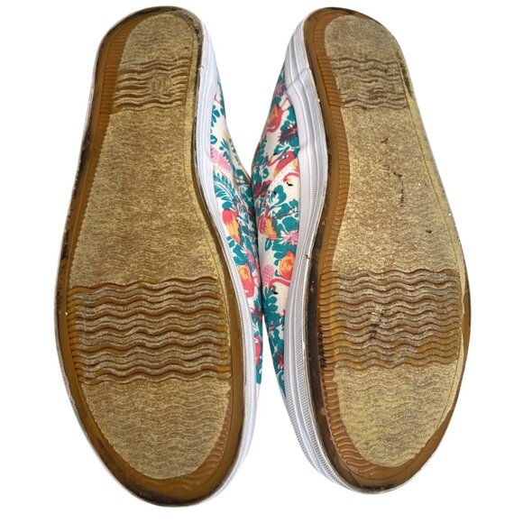 Canvas Lace-Up Sneakers Pink Flamingo Green Tropical Beach Flats Shoes Size 10 - Picture 10 of 11